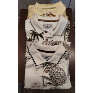 Lot of 3 Vintage Boca Classics Men's Size Small Tropical Hawaiian Polo Shirts